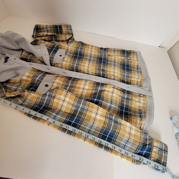 Marmot Women's Reagan Flannel L/S Plaid Hoodie Size M Grey Navy Tan NWT - Picture 6 of 12